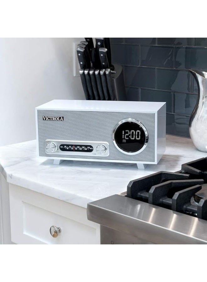 Victrola Broadway Digital Clock Bluetooth Alarm Clock - White - Image 2